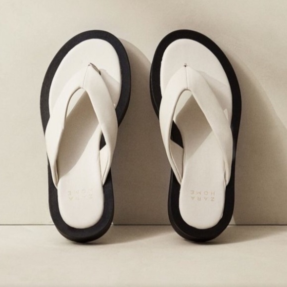 Zara Home contrast Leather Sandals 🍦US 8 - Picture 2 of 13